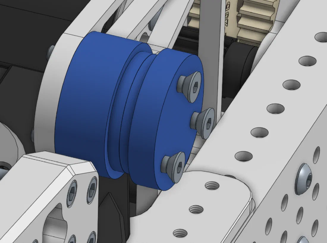 The pivot bearing and its 3D-printed retaining slot from three angles.